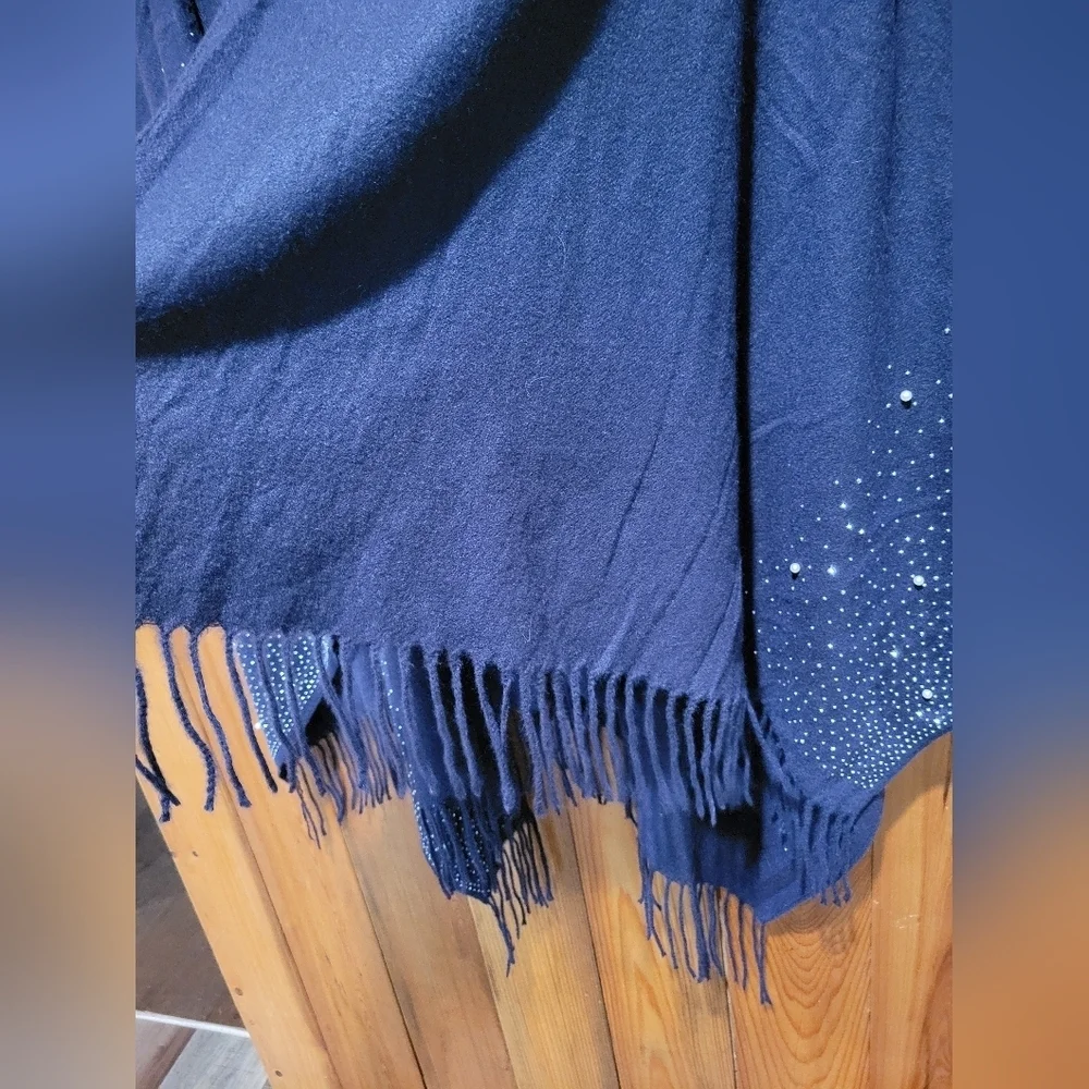 Jessica McClintock Blue Cape with Fringe